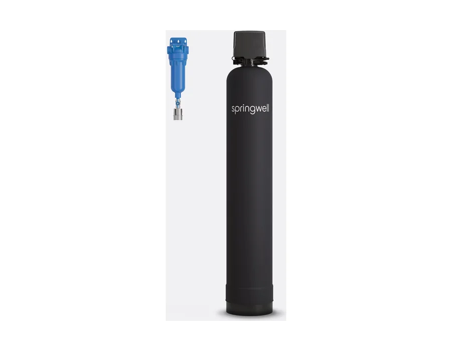 SpringWell WS1 whole-house well-water filter tank with electronic control head